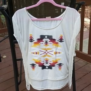 Black Poppy Southwestern Fringe Top